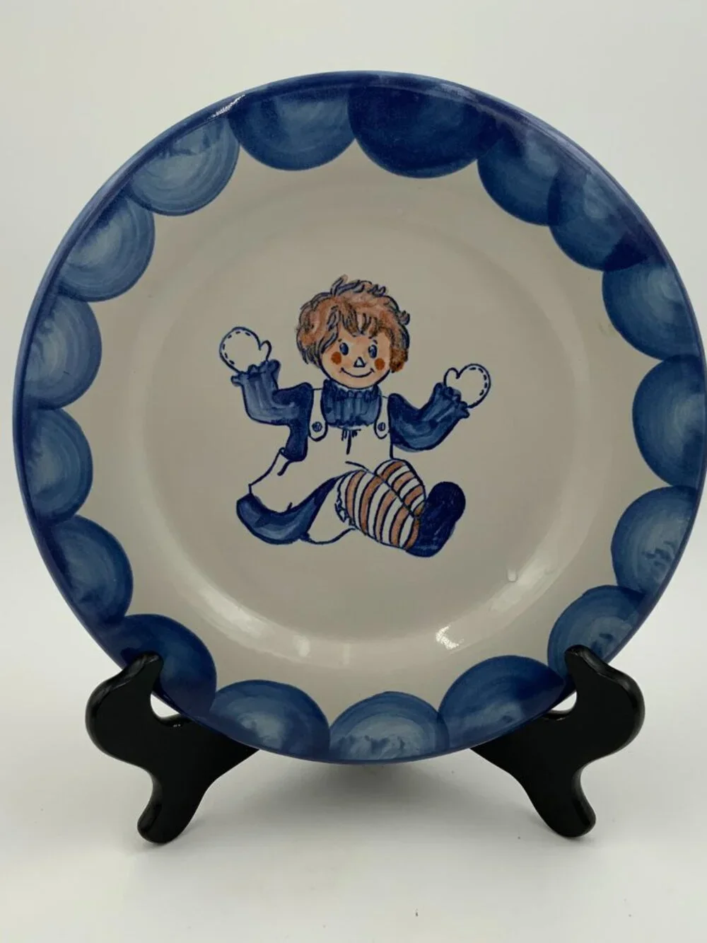 Hand Painted Louisville Stoneware Raggedy Ann Doll Vintage Plate